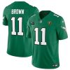 Men's Philadelphia Eagles #11 A. J. Brown Green 2023 F.U.S.E. Throwback With 1-star C Patch And John Madden Patch Vapor Limited Stitched Football Jersey - Custom Name