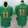 Men's Philadelphia Eagles #11 A. J. Brown Green City Edition Limited Stitched Jersey - Custom Name