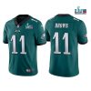 Men's Philadelphia Eagles #11 A. J. Brown Green Super Bowl LVII Patch Vapor Untouchable Limited Stitched Jersey - Custom Name