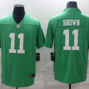 Men's Philadelphia Eagles #11 A. J. Brown Green Vapor Untouchable Limited Stitched Jersey1 - Custom Name