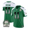 Men's Philadelphia Eagles #11 A. J. Brown Green White 2023 F.U.S.E. Throwback Vapor Untouchable Limited Stitched Football Jersey - Custom Name