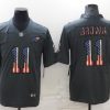 Men's Philadelphia Eagles #11 A. J. Brown Grey Salute To Service USA Flag Stitched Jersey - Custom Name