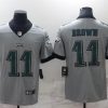 Men's Philadelphia Eagles #11 A. J. Brown Grey Vapor Untouchable Limited Stitched Jersey - Custom Name