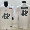 Men's Philadelphia Eagles #11 A. J. Brown Super Bowl LVII Patch White Shadow Logo Limited Stitched Jersey - Custom Name