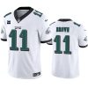 Men's Philadelphia Eagles #11 A. J. Brown White 2023 F.U.S.E. With 1-Star C Patch Vapor Untouchable Limited Stitched Football Jersey - Custom Name