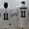 Men's Philadelphia Eagles #11 A. J. Brown White Team Logo Cool Edition Stitched Jersey - Custom Name