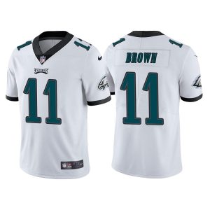 Men's Philadelphia Eagles #11 A. J. Brown White Vapor Untouchable Limited Stitched Jersey - Custom Name