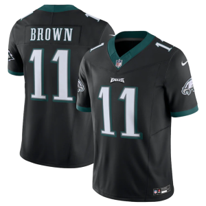 Men's Philadelphia Eagles #11 A.J. Brown Black 2023 F.U.S.E. Vapor Untouchable Limited Stitched Football Jersey - Custom Name