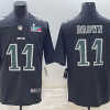 Men's Philadelphia Eagles #11 A.J. Brown Black Green Super Bowl LVII Patch Vapor Untouchable Limited Stitched Jersey - Custom Name