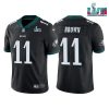 Men's Philadelphia Eagles #11 A.J. Brown Black Super Bowl LVII Patch Vapor Untouchable Limited Stitched Jersey - Custom Name