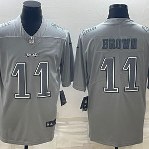 Men's Philadelphia Eagles #11 A.J. Brown Gray Atmosphere Fashion Stitched Jersey - Custom Name