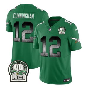 Men's Philadelphia Eagles #12 Randall Cunningham Green 2023 F.U.S.E. Throwback Vapor Untouchable Limited Stitched Football Jersey - Custom Name