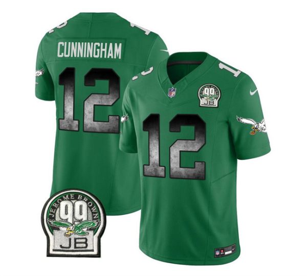 Men's Philadelphia Eagles #12 Randall Cunningham Green 2023 F.U.S.E. Throwback Vapor Untouchable Limited Stitched Football Jersey - Custom Name