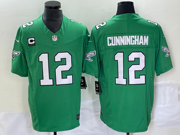 Men's Philadelphia Eagles #12 Randall Cunningham Green 2023 F.U.S.E. With C Patch Vapor Untouchable Stitched Football Jersey - Custom Name