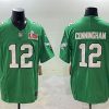 Men's Philadelphia Eagles #12 Randall Cunningham Green 2025 Super Bowl LIX Patch F.U.S.E. Throwback Vapor Untouchable Limited Stitched Football Jersey - Custom Name