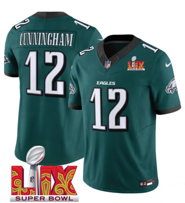 Men's Philadelphia Eagles #12 Randall Cunningham Green F.U.S.E. 24 25 Super Bowl LIX Vapor Untouchable Limited Stitched Football Jersey - Custom Name