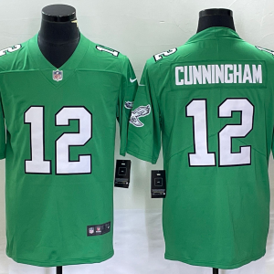 Men's Philadelphia Eagles #12 Randall Cunningham Green Stitched Football Jersey - Custom Name