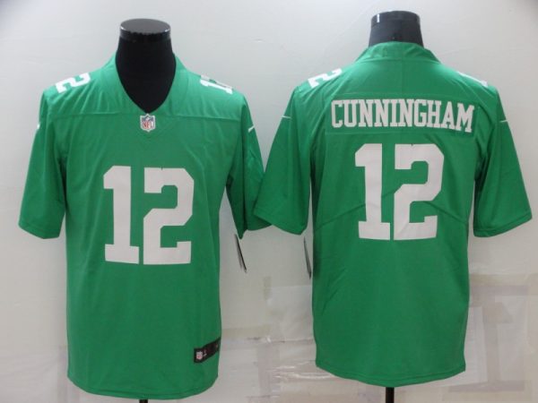 Men's Philadelphia Eagles #12 Randall Cunningham Green Throwback Vapor Untouchable Limited Stitched Jersey - Custom Name