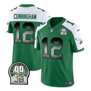 Men's Philadelphia Eagles #12 Randall Cunningham Green White 2023 F.U.S.E. Throwback Vapor Untouchable Limited Stitched Football Jersey - Custom Name