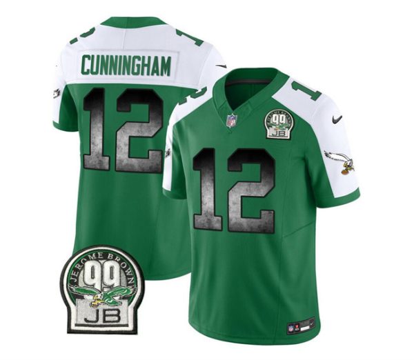 Men's Philadelphia Eagles #12 Randall Cunningham Green White 2023 F.U.S.E. Throwback Vapor Untouchable Limited Stitched Football Jersey - Custom Name