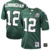 Men's Philadelphia Eagles #12 Randall Cunningham Kelly Green Mitchell & Ness 1992 Throwback Stitched Football Jersey - Custom Name