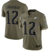 Men's Philadelphia Eagles #12 Randall Cunningham Olive 2022 Salute To Service Limited Stitched Jersey - Custom Name