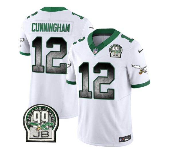 Men's Philadelphia Eagles #12 Randall Cunningham White 2023 F.U.S.E. Throwback Vapor Untouchable Limited Stitched Football Jersey - Custom Name