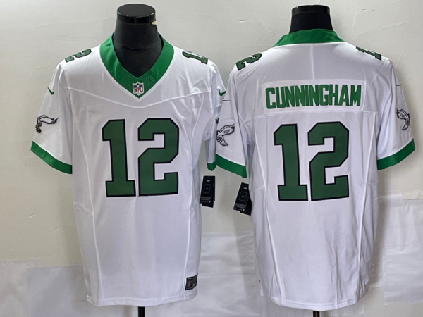 Men's Philadelphia Eagles #12 Randall Cunningham White 2023 F.U.S.E. Vapor Untouchable Stitched Football Jersey - Custom Name