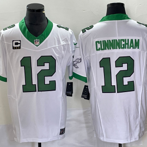 Men's Philadelphia Eagles #12 Randall Cunningham White 2023 F.U.S.E. With C Patch Vapor Untouchable Stitched Football Jersey - Custom Name