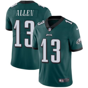Men's Philadelphia Eagles #13 Devon Allen Green Vapor Untouchable Limited Stitched Jersey - Custom Name