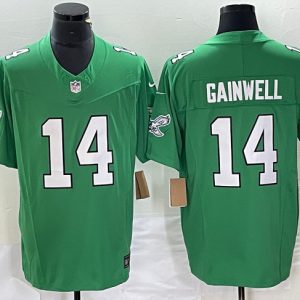 Men's Philadelphia Eagles #14 Kenneth Gainwell Green 2023 F.U.S.E. Vapor Untouchable Stitched Football Jersey - Custom Name