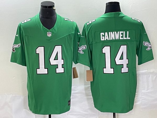 Men's Philadelphia Eagles #14 Kenneth Gainwell Green 2023 F.U.S.E. Vapor Untouchable Stitched Football Jersey - Custom Name