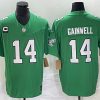 Men's Philadelphia Eagles #14 Kenneth Gainwell Green 2023 F.U.S.E. With C Patch Vapor Untouchable Stitched Football Jersey - Custom Name