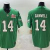 Men's Philadelphia Eagles #14 Kenneth Gainwell Green 2025 Super Bowl LIX Patch F.U.S.E. Throwback Vapor Untouchable Limited Stitched Football Jersey - Custom Name