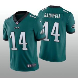 Men's Philadelphia Eagles #14 Kenneth Gainwell Green Vapor Untouchable Stitched Football Jersey - Custom Name