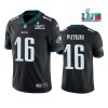 Men's Philadelphia Eagles #16 Quez Watkins Black Super Bowl LVII Vapor Untouchable Limited Stitched Jersey - Custom Name
