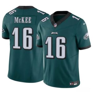 Men's Philadelphia Eagles #16 Tanner McKee Green 2024 F.U.S.E. Vapor Untouchable Limited Stitched Football Jersey - Custom Name