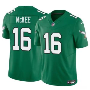 Men's Philadelphia Eagles #16 Tanner McKee Kelly Green 2024 F.U.S.E. Vapor Untouchable Limited Stitched Football Jersey - Custom Name