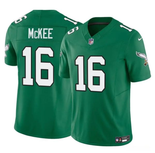 Men's Philadelphia Eagles #16 Tanner McKee Kelly Green 2024 F.U.S.E. Vapor Untouchable Limited Stitched Football Jersey - Custom Name