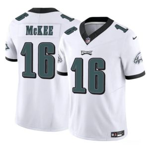 Men's Philadelphia Eagles #16 Tanner McKee White 2024 F.U.S.E. Vapor Untouchable Limited Stitched Football Jersey - Custom Name