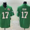 Men's Philadelphia Eagles #17 Nakobe Dean Green 2025 Super Bowl LIX Patch F.U.S.E. Throwback Vapor Untouchable Limited Stitched Football Jersey - Custom Name