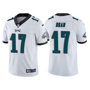 Men's Philadelphia Eagles #17 Nakobe Dean White Vapor Untouchable Limited Stitched Jersey - Custom Name