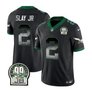 Men's Philadelphia Eagles #2 Darius Slay JR Black 2023 F.U.S.E. Throwback Vapor Untouchable Limited Stitched Football Jersey - Custom Name