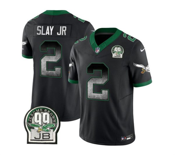 Men's Philadelphia Eagles #2 Darius Slay JR Black 2023 F.U.S.E. Throwback Vapor Untouchable Limited Stitched Football Jersey - Custom Name