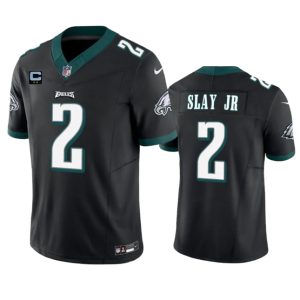 Men's Philadelphia Eagles #2 Darius Slay JR Black 2023 F.U.S.E. With 1-Star C Patch Vapor Untouchable Limited Stitched Football Jersey - Custom Name