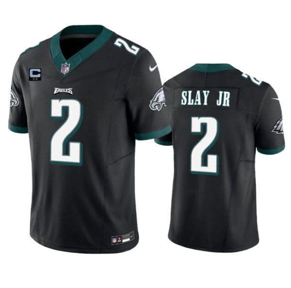 Men's Philadelphia Eagles #2 Darius Slay JR Black 2023 F.U.S.E. With 1-Star C Patch Vapor Untouchable Limited Stitched Football Jersey - Custom Name