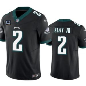 Men's Philadelphia Eagles #2 Darius Slay JR Black F.U.S.E With 3-Star C Patch Vapor Untouchable Limited Stitched Football Jersey - Custom Name