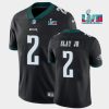 Men's Philadelphia Eagles #2 Darius Slay JR Black Super Bowl LVII Patch Vapor Untouchable Limited Stitched Jersey - Custom Name