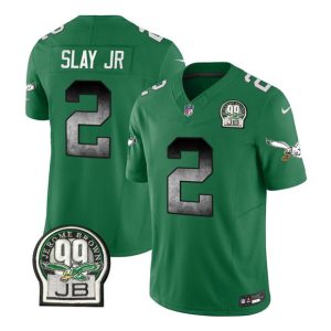 Men's Philadelphia Eagles #2 Darius Slay JR Green 2023 F.U.S.E. Throwback Vapor Untouchable Limited Stitched Football Jersey - Custom Name