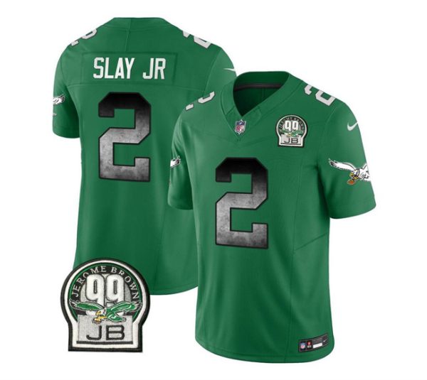 Men's Philadelphia Eagles #2 Darius Slay JR Green 2023 F.U.S.E. Throwback Vapor Untouchable Limited Stitched Football Jersey - Custom Name
